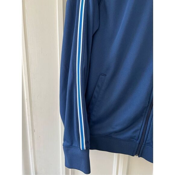 American Eagle active blue with blue and white stripe track jacket with zipper M - Picture 3 of 6